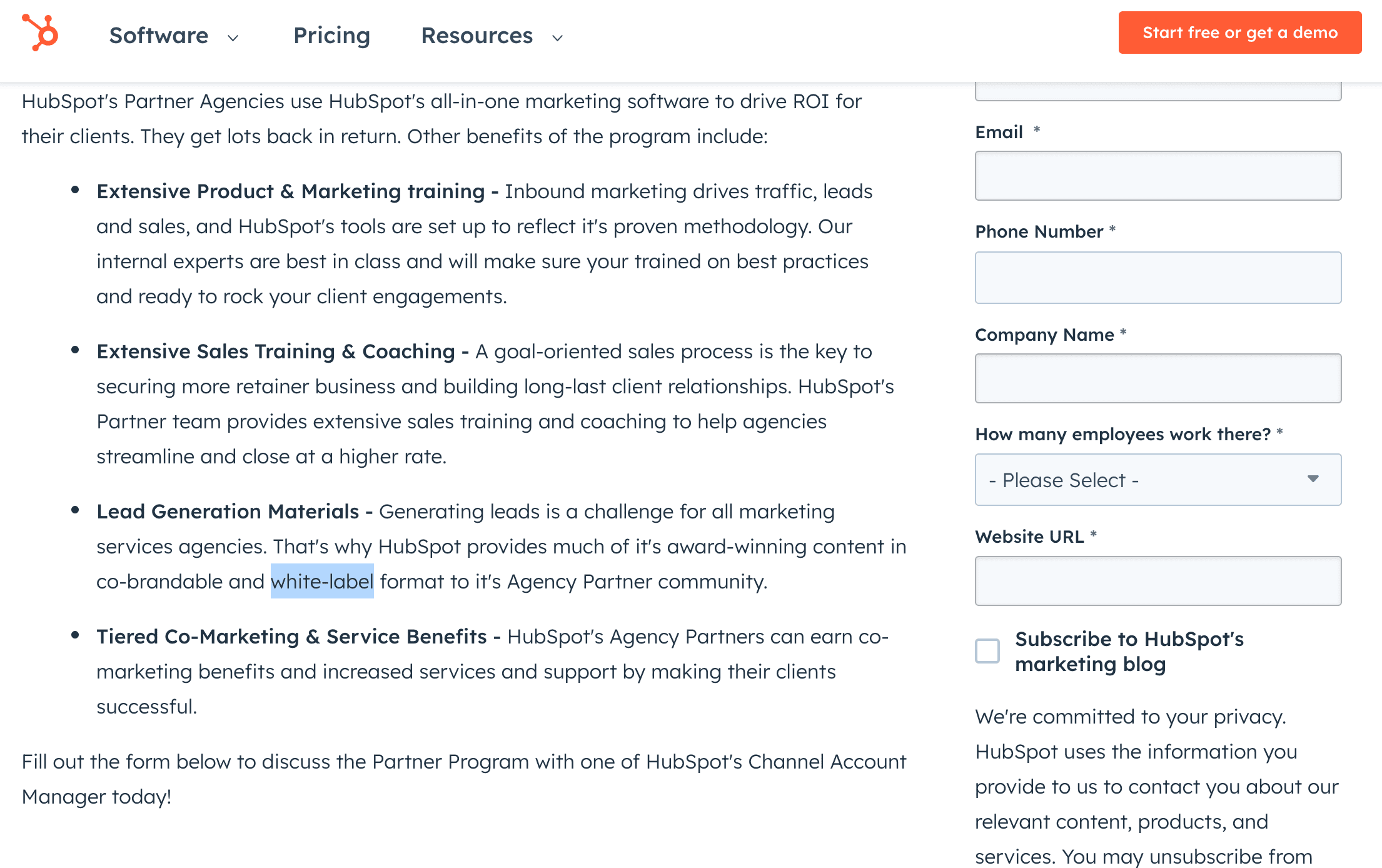 hubspot white label services for call tracking firms