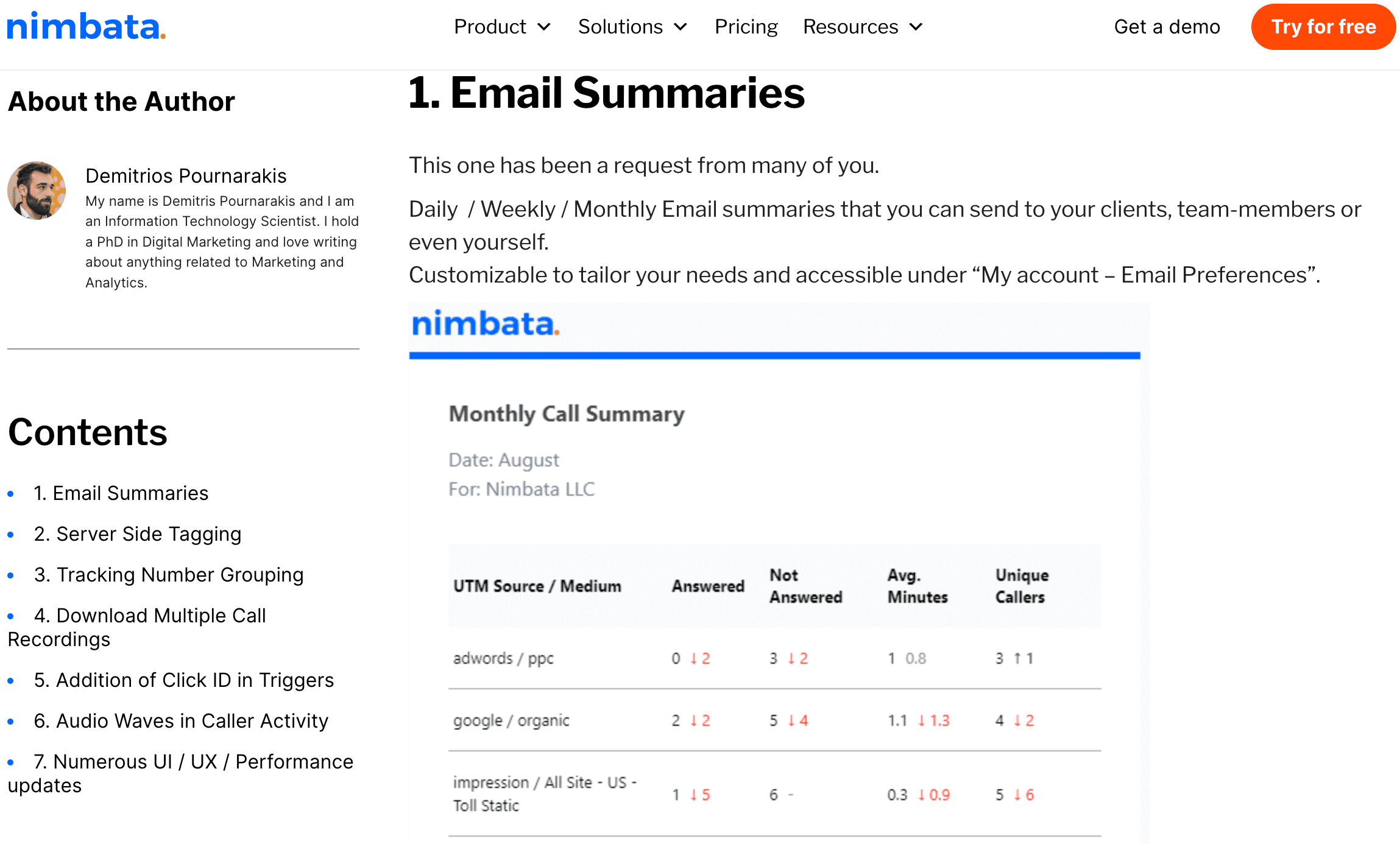nimbata email reports