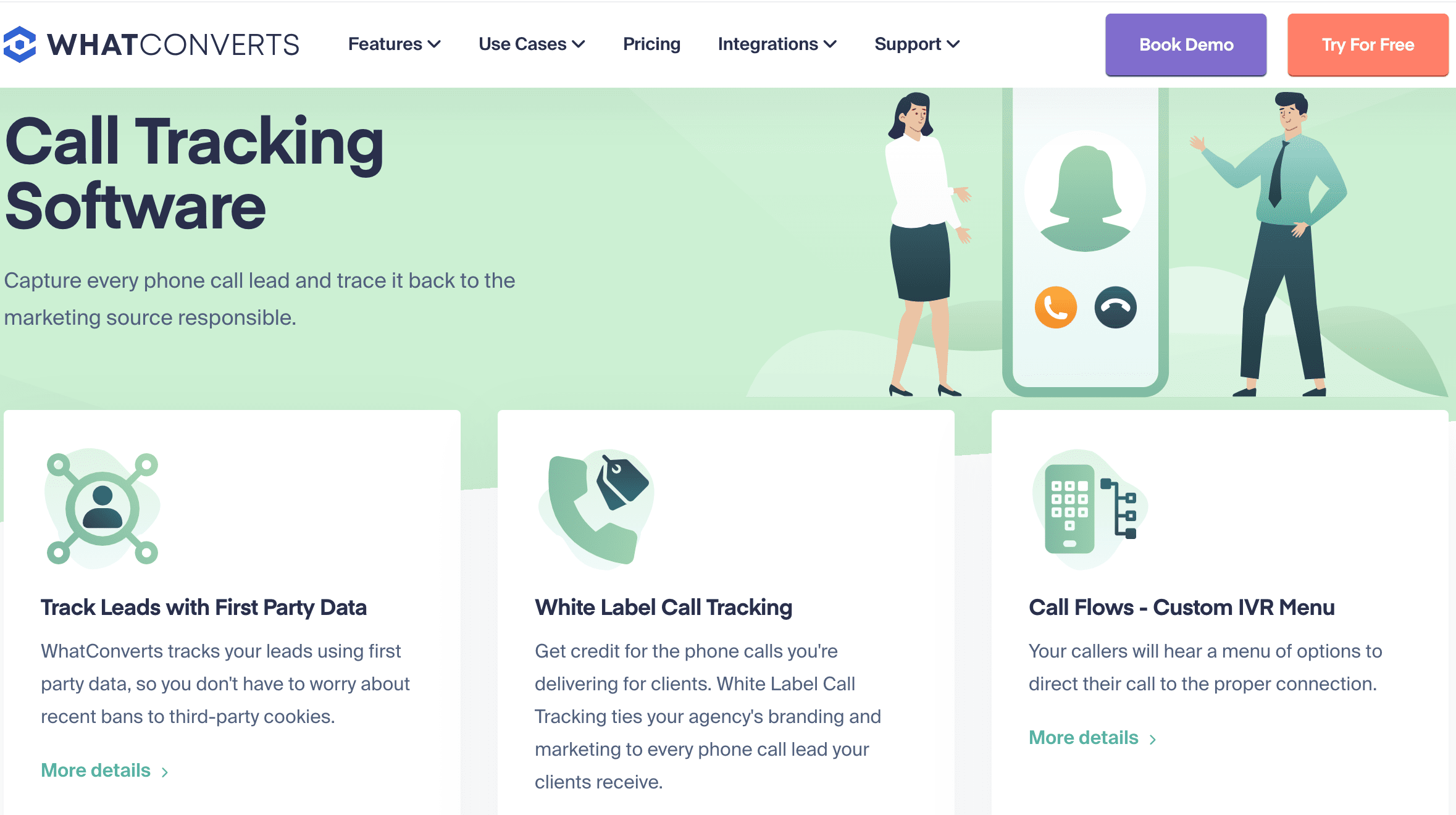 whatconverts online tracking calls