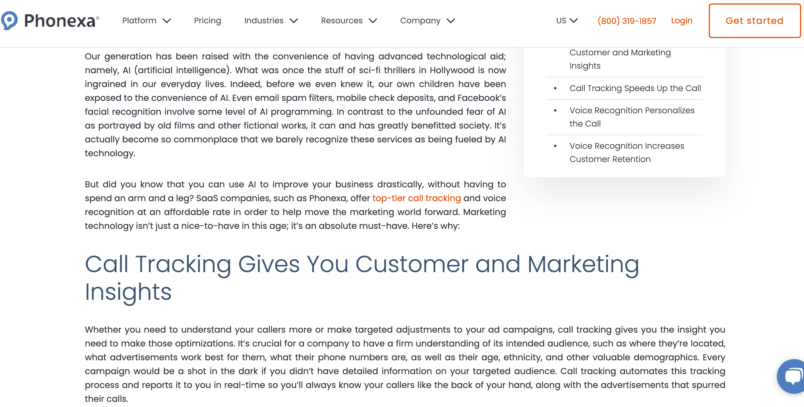 phonexa call tracking company ai